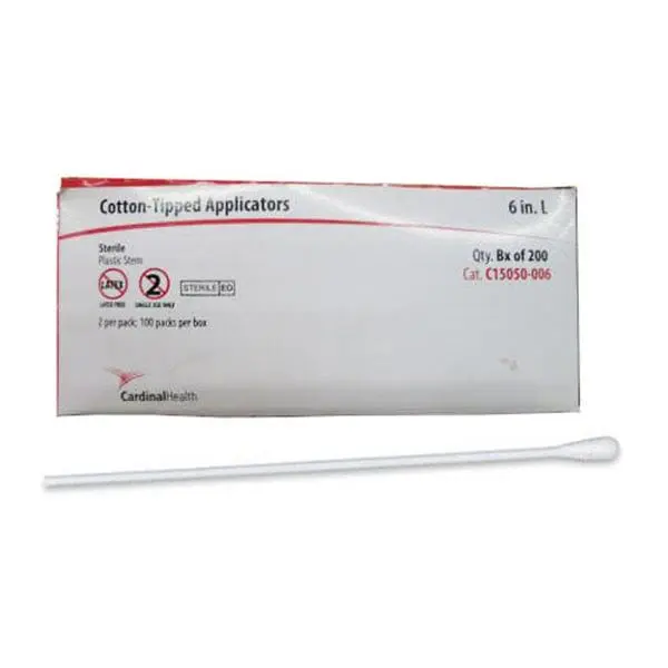 Cardinal Health™ Cotton Tipped Applicator, with Plastic Shaft, 6"