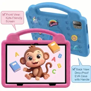2026 10.1 Inch Kids Learning Tablet, Touchscreen Tablet, 2.4g WiFi, Gms, Eye Protection, Parental Control, Education Apps, Dual Cameras, Shockproof Case, Android Os