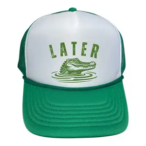 Later Gator Trucker Hat for Men & Women | Funny Quote Teen Snapback | Retro Style Adjustable Cap | Dad Joke Mesh Hat | Alligator Graphic Hat