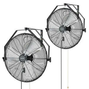 【Father's Day Gifts】VEVOR 2-Pack 20 in Wall Mounted Hanging Fan, Mechanical Control, 3-Speed, Long Airflow Distance, Adjustable Rotation Angle, Powerful for Industrial, Commercial Garage, Workshop
