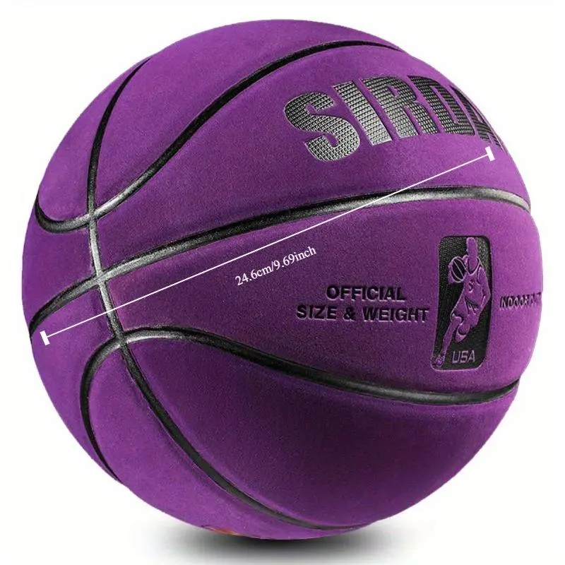 Purple High-Elastic Soft-Touch Round Ball Shooting Basketball - Durable Thick PU Material, Adult Official Size 7 (29.5 in), USA Basketball Officially Licensed, Round Ball Basketballs, Shooting Basketballs