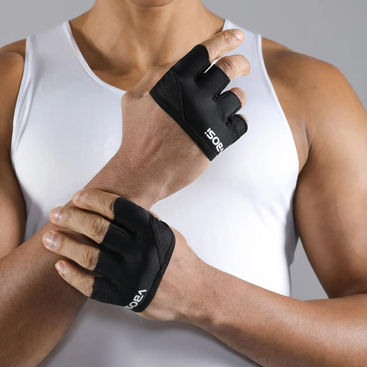 Unisex Lightweight Four-finger Workout Gloves, 1 Pair Non-slip Grip for Fitness, Weightlifting & Training, Strength Training Accessory, Exercise Machine Accessories, Gym Accessories
