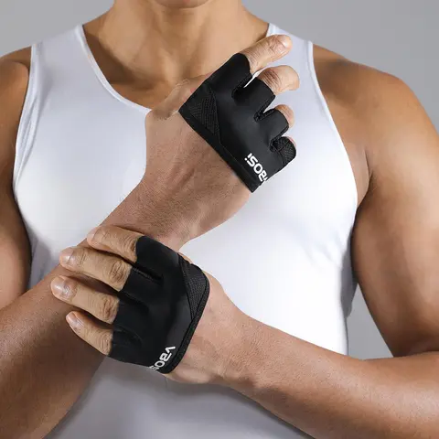 Unisex Lightweight Four-finger Workout Gloves, 1 Pair Non-slip Grip for Fitness, Weightlifting & Training, Strength Training Accessory, Exercise Machine Accessories, Gym Accessories