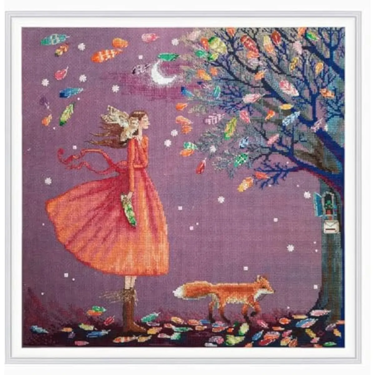 RTO Counted Cross Stitch Embroidery Kit - Wish Tree M70044, 12" x 12", DMC 117 Mouline Threads, Full-Color Image, Step-by-Step Instructions, Sustainable Craft, Easy-to-Follow Printed Chart, Fast Worldwide Delivery