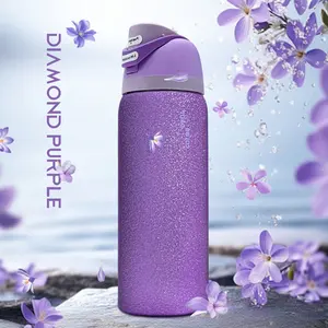 OwaIa(Diamond Violet) Color, 32OZ/945ml Outdoor Sports Water Bottle, Double-Layer Vacuum Insulated Portable Drinking Cup, Travel Ice Coffee Cup, Chilled Beverages And Hot Drinks In Summer,Halloween, Christmas Eve, Christmas, New Year gifts