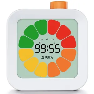 Visual Kitchen Timer for Kids & ADHD - No Loud Ticking, 3 Volume Modes, Color-Coded Countdown, Easy Rotating Operation, Ideal for Cooking, Homework & Daily Routines
