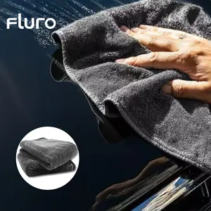 FLURO Car Wash Microfiber Towel with Advanced Twisting Tech - 1300GSM Thick, 5-Micron Fine Fibers, Streak-Free, Lint-Resistant, Super Absorbent Detailing Towel, Easy-to-Clean Cleaning Cloths