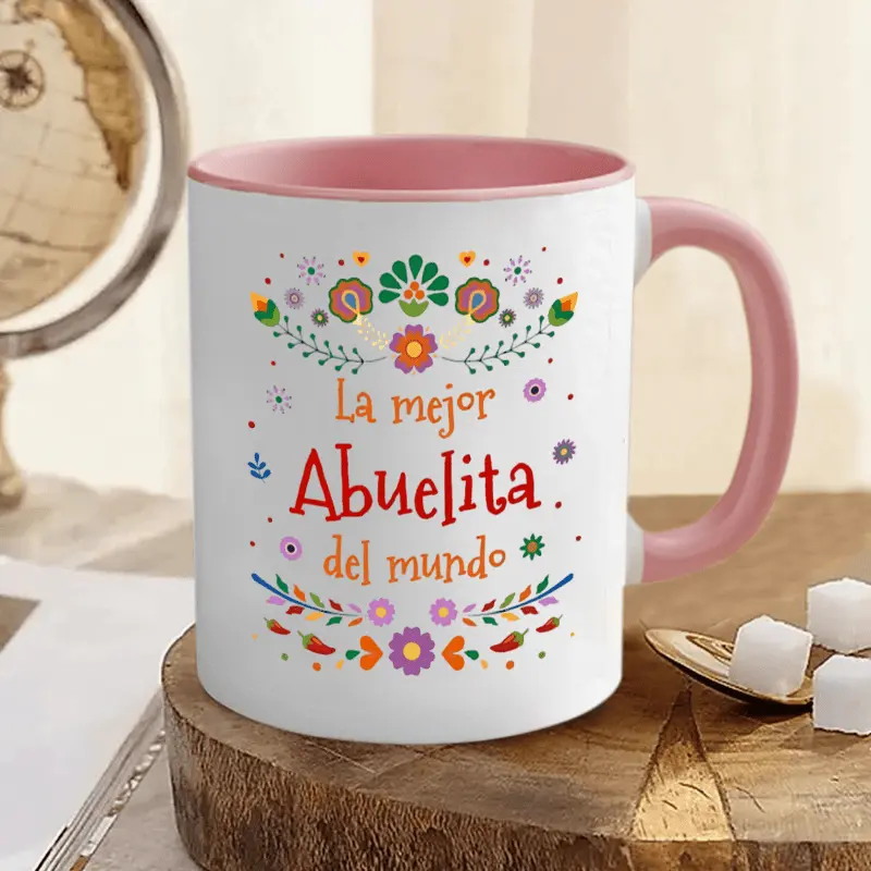 1 piece, 3A grade, the best grandma in the world, warm and sweet floral pattern grandma-specific mug, 11 oz ceramic cup, gift coffee cup, best birthday gift tea cup, gift coffee cup for women