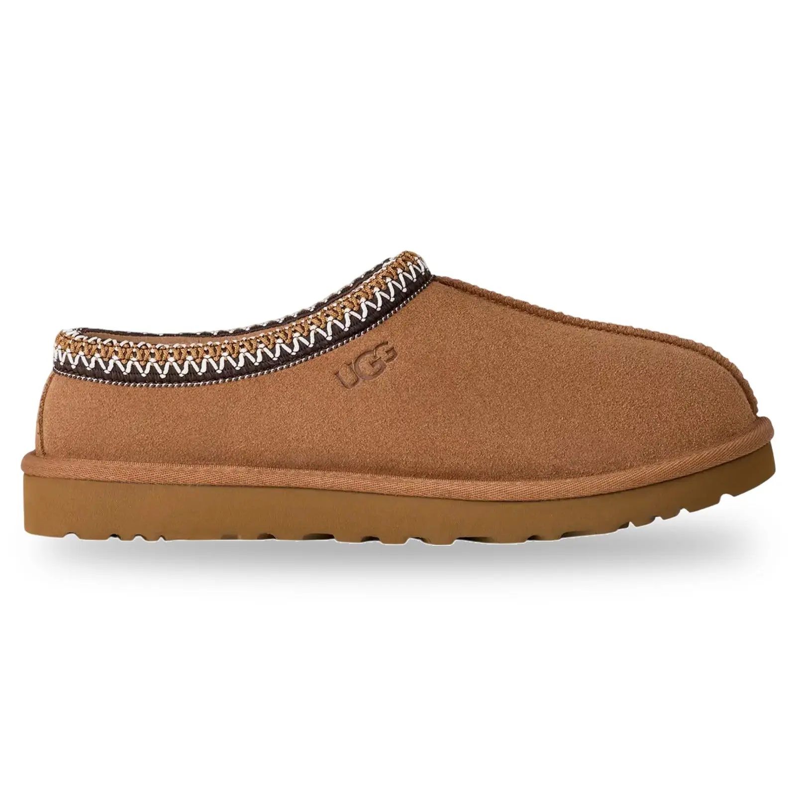 UGG Men's Tasman II Slip-On Slipper - Chestnut (1174671-CHE), Brown Suede Casual Winter-Lined Footwear with Distinctive Zigzag Trim, Unisex Comfortable Everyday Walking Shoes, 100% Authenticity Guaranteed