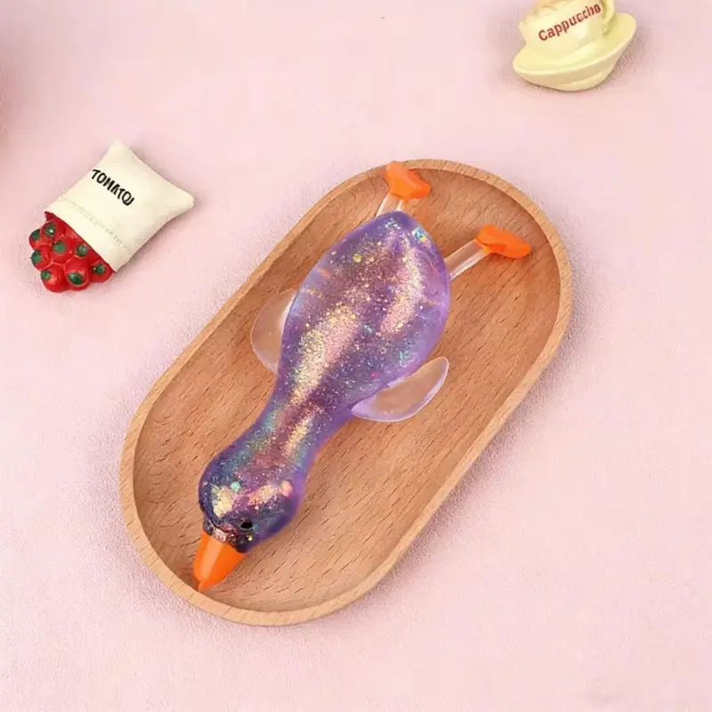 Portable Soft Plastic Duck Squishy Plushies - Slow Bounce Stress Ball Squishy, Cute Decompression Squeeze Sensory Fidget Gadget for Anxiety Relief, Relaxing ASMR Toy, Cute Duck Fidget