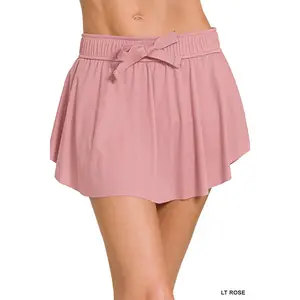 Zenana Ruffle Hem Tennis Skirt With Hidden Inner Pockets