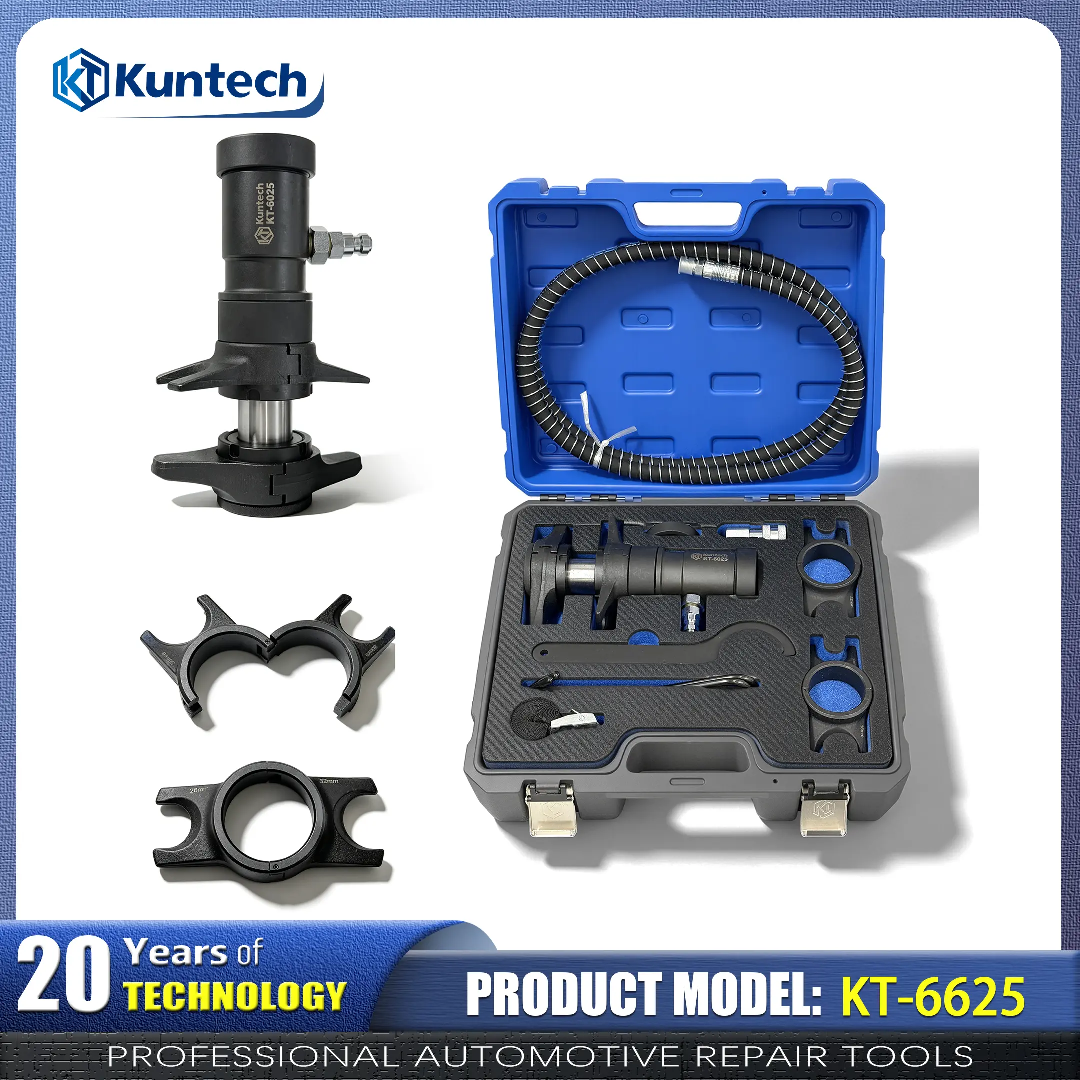 Heavy Duty Interchangeable Hydraulic Ball Joint Remover Tool Set - Anti-Rust Hydraulic Tools for Ball Joint & Tie Rod Chassis Repair on Cars, Trucks, SUVs