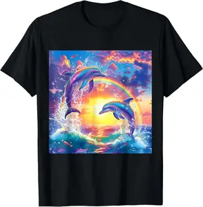 Symphony Dolphin Meme T-Shirt Pure Cotton Graphic Tees Menswear Top: Gifts for Men & Women