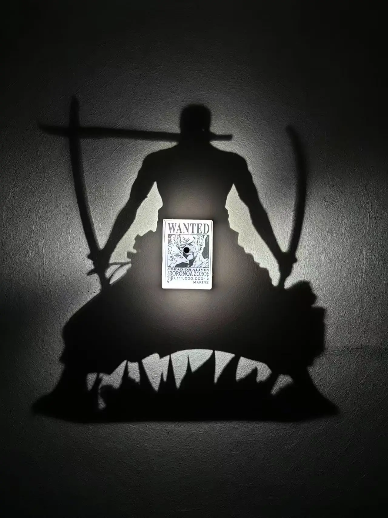 Anime Shadow Projection 3D printed Wall Lamp – Wanted Poster LED Night Light – Wall Mounted Room Decor for Anime Fans