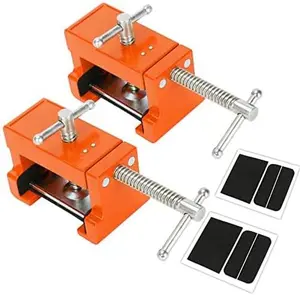 Cabinet Clamps, Cabinetry Clamps Cabinet Face Frame Clamps Cabinet Installation Clamps Cabinet with Two Side Screws and Alignment, 2 Pack, Up to 440 lbs Load Capacity, Orange