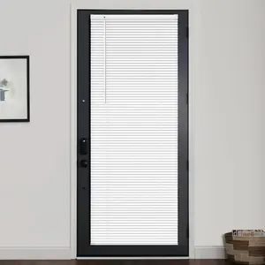 1" Vinyl Mini Blinds - Cordless French Door Blinds for Privacy, Light Filtering Horizontal Shades for Front Door & Patio Sidelight - 28" W x 72" H, White