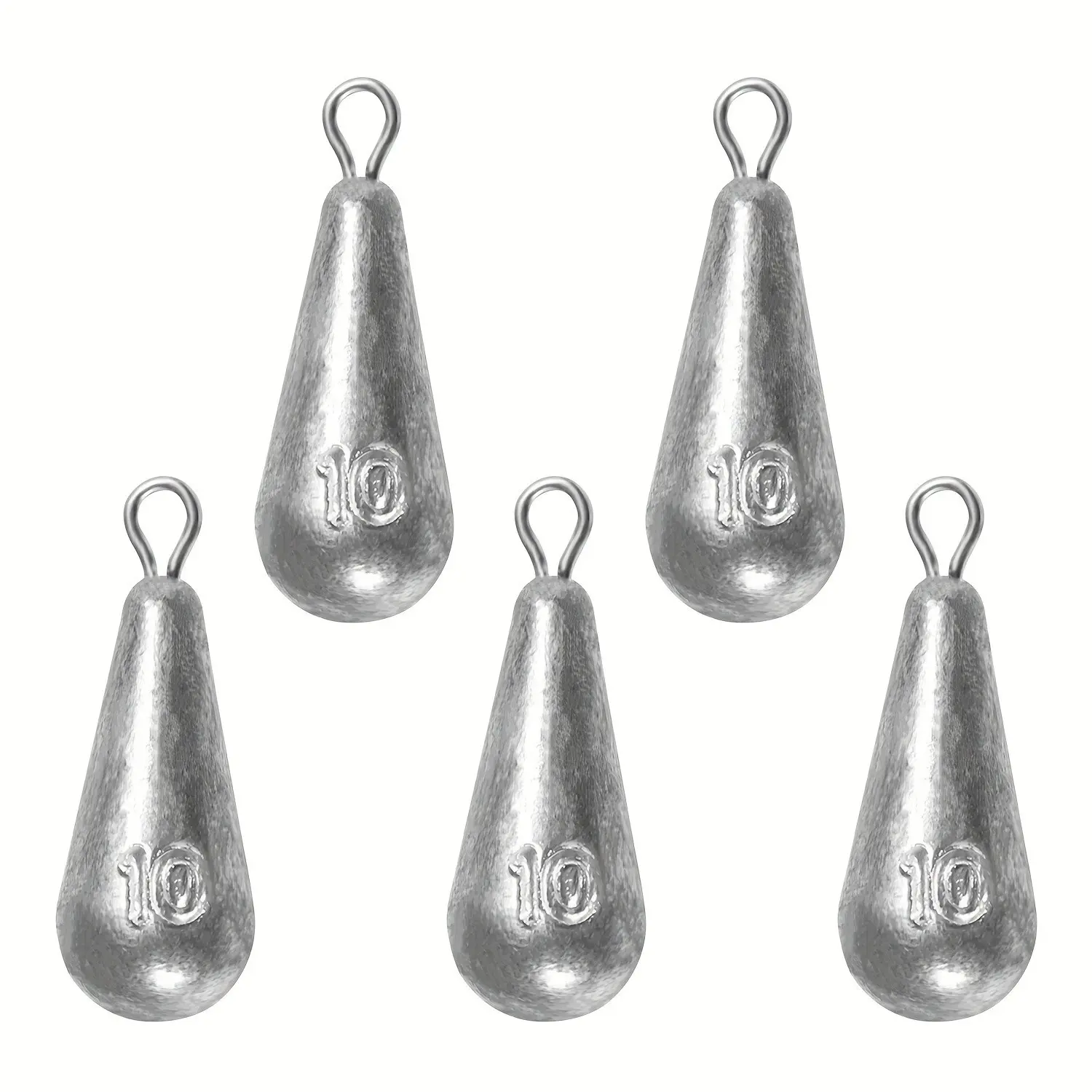 Fishing Weights Lead Sinkers, 10 Sizes Waterdrop-Shaped Fishing Lead Sinker with Ring, Long Throwing Rod Lead Pendant Weights for Saltwater Freshwater Fishing Gear, Fishing Accessories, Fishing Tackle, Fishing Gear Supplies