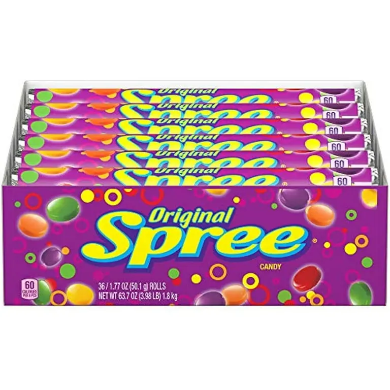 Spree Original Candy Roll - Sugar-Based Sweet Candies, 1.77oz, 36-Pack Snack