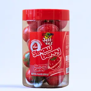 Smackeez Jell-eez Strawberry Gummy Candy Juicy Center 18 Pieces Delicious and Fun Net Wt 11.4 oz 324g