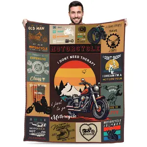 Gift for Motorcycle Enthusiasts, Moto Themed Gifts, Moto Decorations, Gifts Warm Riding Blanket 50”x60”