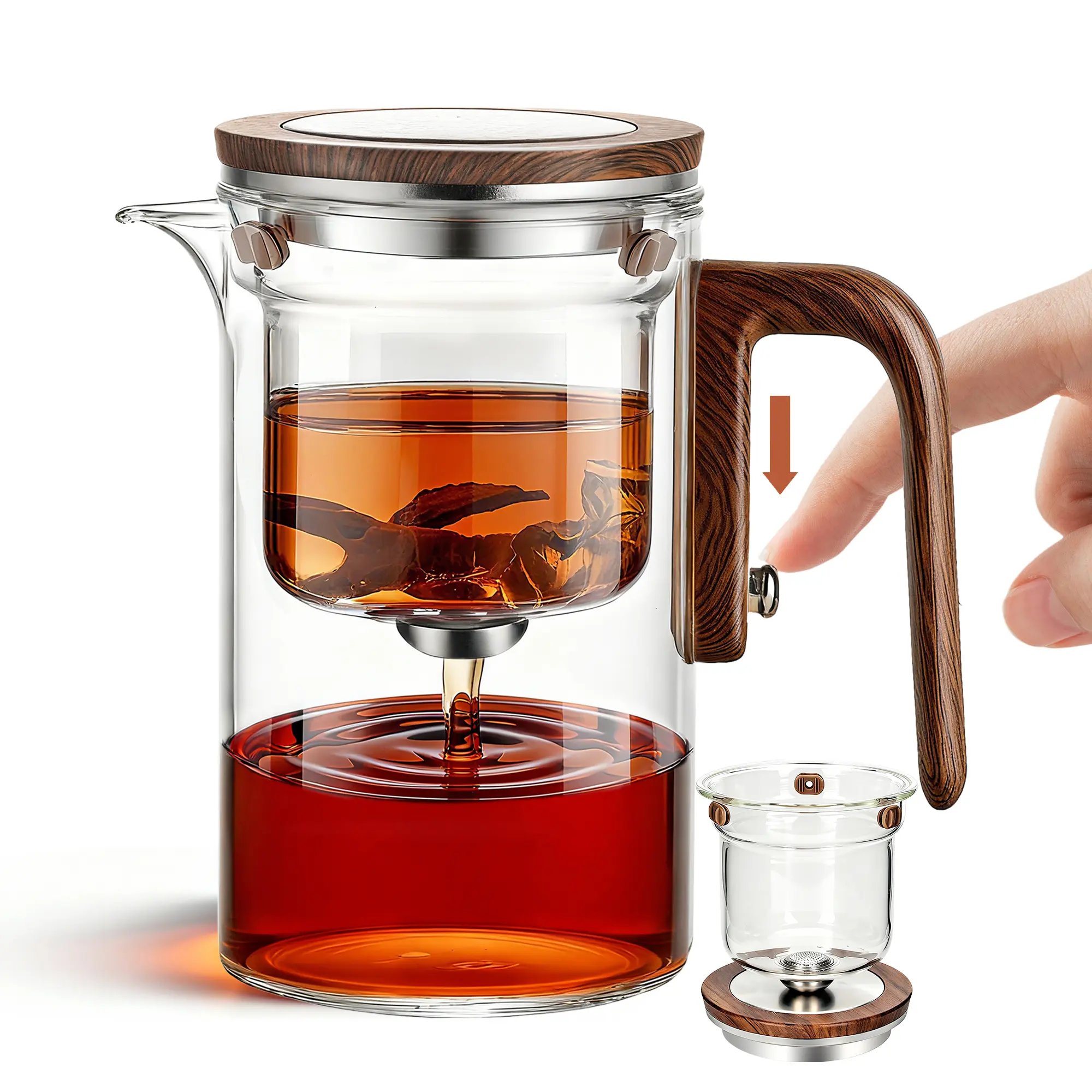 MACTANO Enchant Tea Pot, Magic Witchcraft Enchanted Glass Teapot with Strainer