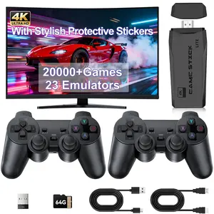 Wireless Retro Game Console Stick, Built-in 20000+ Classic Games, 4K HDMI Output Nostalgia Plug & Play Retro Video Gaming Stick with Dual 2.4G Wireless Controllers and 64GB SD Card,Plug and Play Arcade Gaming Stick