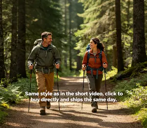 Folding Shock-Absorbing Hiking Stick, Compact Multi-Function Portable Camping Supply, Durable Survival Tool for Light Hiking | Not Designed for High-Intensity Weight Support