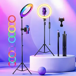 12" Ring Light With 63" Extended Tripod Stand & Phone Holder, Dimmable 2600K-6500K Color Temperature – Designed For YouTube Selfie Recording & Video Creation – Perfectly Suited For Spring, Memorial Day, Easter Content Production #TikTokShopMothersDay