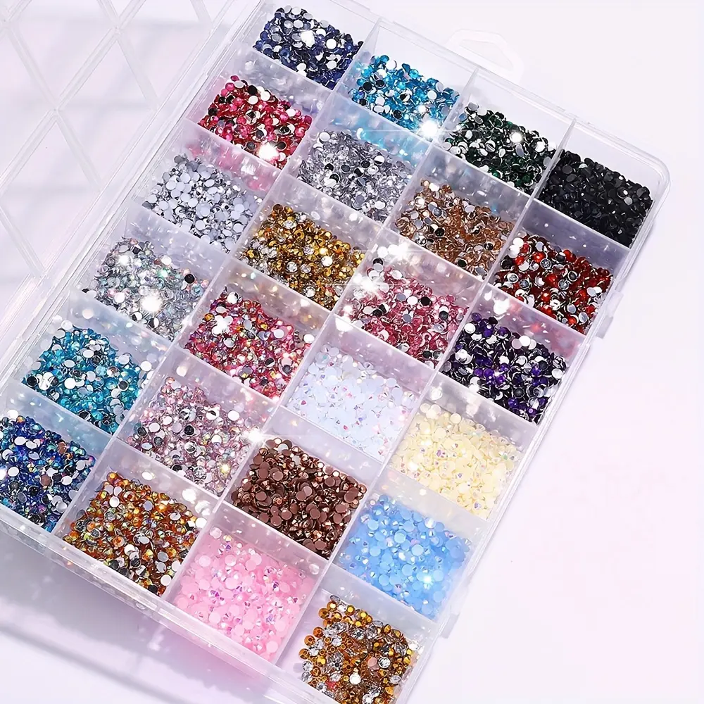 Vibrant Rhinestone Set for DIY Nail Art, Clothing, Shoes, Bags, Makeup Decorations, Multi-Sizes, Colorful Crystal Gems Craft Supplies, Glam Pack Glitter, Glitter Rhinestones