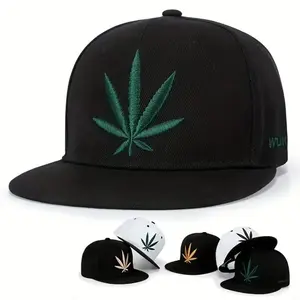 3-pack bundle ZA Retro Cap with Leaf Embroidery in Green and Black - Heat-Resistant