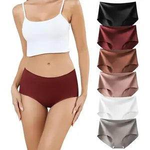 LEVAO Women’s Seamless Mid-Waisted Underwear, No Show Full Coverage Briefs, Stretchy Breathable Panties 6/12 Pack S-XXL, Everyday Comfort Womenswear