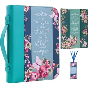 3pcs Bible Cover Case Set for Women, PU Leather Bible Carrying Case with Notebook and Bookmark, Christian Bible Case Gifts for Christmas Thanksgiving Day