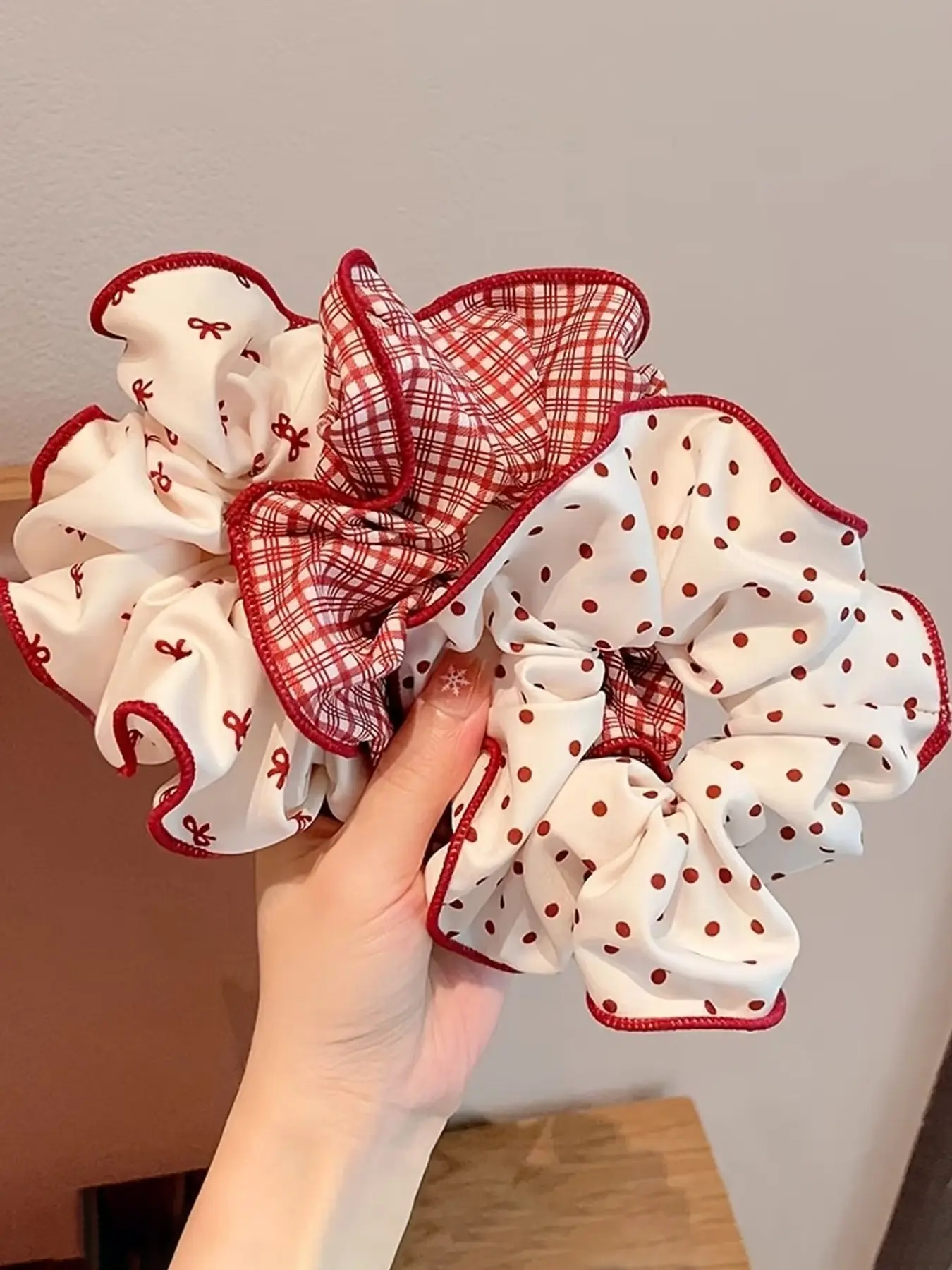 3pcs Floral Scrunchie Set, Large Square Scarf, Cute Bow Design, Ballet Style Hair Rope, Stylish Hair Accessory for Women, Scrunchies, Pretty Bow