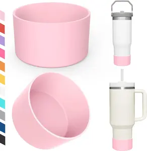 Upgrade 2PCS Protective Silicone Boot Bumper for Stanley Quencher Adventure 40oz 30oz IceFlow 20oz 30oz Tumbler, Water Bottle Bottom Cup Drinkware