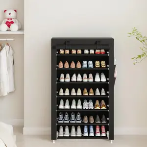 UDEAR 8 Tier shoe rack with 7 Grids and dust cover shoe rack storage rack Shelf [26-28 pairs of shoes]