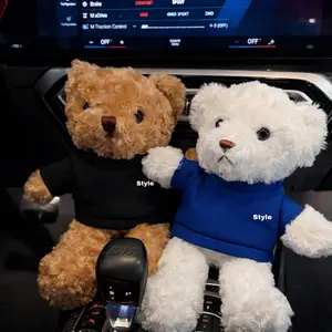 Cute Bear Dashboard Collectible Car Accessory – Soft Bear with Shirt Car Interior Decoration, Gift for All