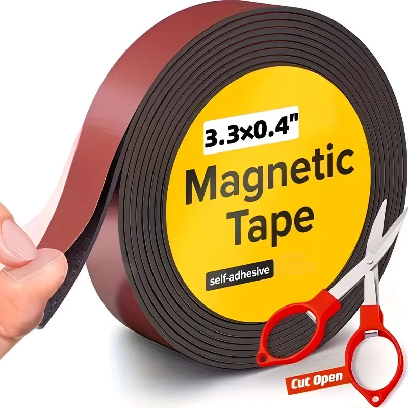 Strong Magnetic Tape Roll, Ideal for Crafts, Whiteboards, and Refrigerator Organization, Durable Adhesive Solution for Home Use