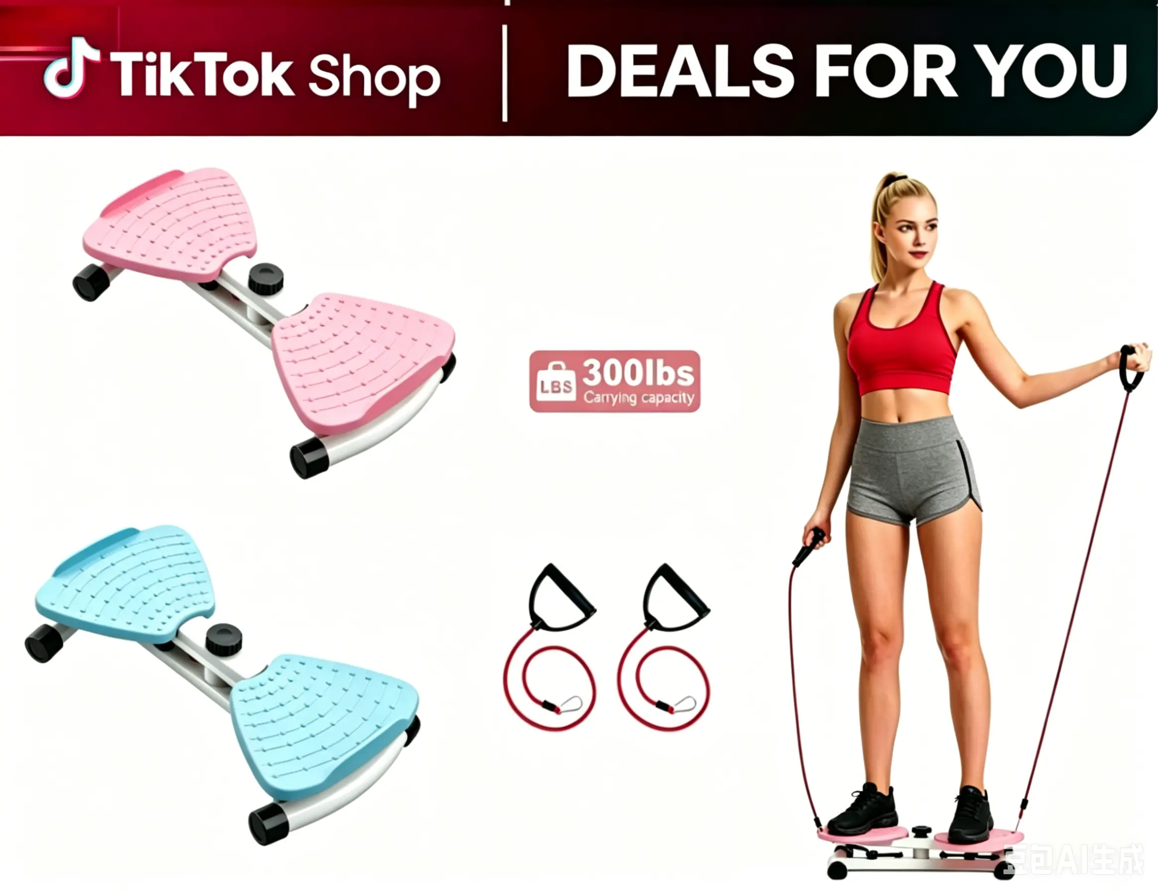 Adjustable Waist Twister with Exercise Bands - Low-Impact Core Tool, Home Gym Indoor Fitness Equipment, Whole Body Workout & Workouts for Flat Tummy Gear with Auto Mode