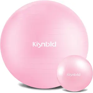 Exercise Ball Extra Thick Yoga Ball for Workout Pregnancy Stability 4 Sizes Anti-Burst Balance Ball with Foot Pump Heavy Duty Fitness Ball Chair for Office Home Gym