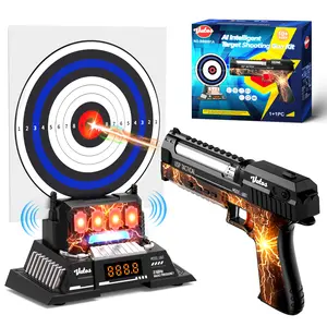 VATOS Smart Electronic Shooting Game Set with Auto-Scoring Target Base and Rechargeable Gun, Real-Time Voice Feedback, 4 Shooting Modes, Indoor Outdoor Toy for Teens Adults Family Party