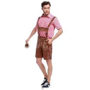 Vintage New Fashion Casual Adult Men's German Oktoberfest Costume Oktoberfest Pants Festival Man Play Costume