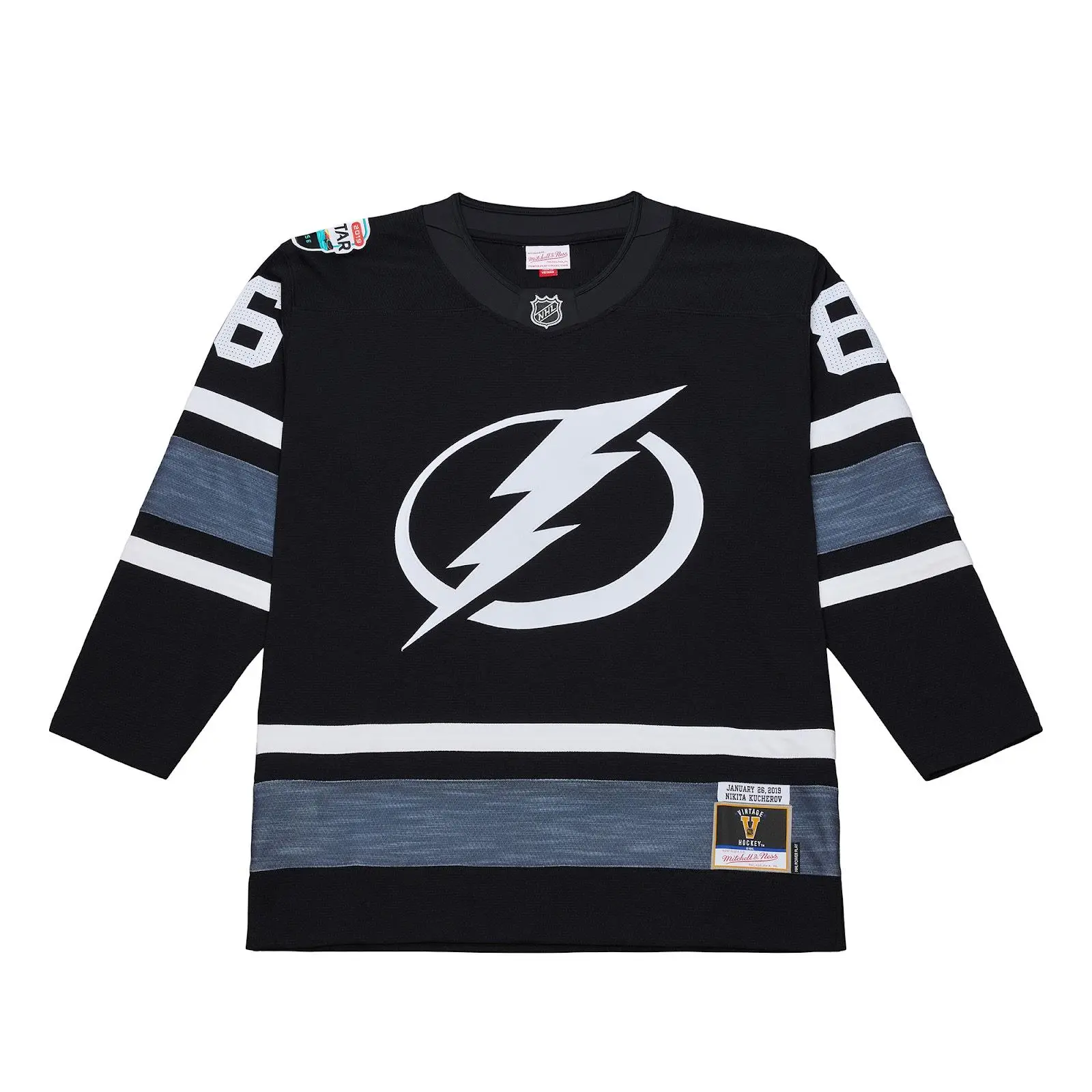 Nikita Kucherov 2019 NHL All-Star Game Black Power Play Jersey Throwback Hockey Fan Gear Mitchell & Ness