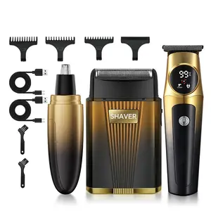 Gertzy Men's Grooming Kit with LCD Display, Rechargeable Shaver & Trimmer Set, Perfect Gift for Boyfriend Husband Father Valentine's Day
