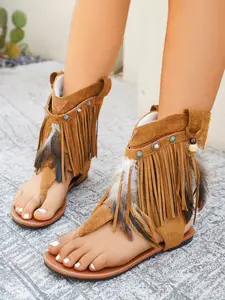 Women's Fashionable Leopard Print Zipper Design Sandals, Casual Comfortable Multi-functional Party Shoes for Women & Girls, Lightweight Breathable Shoes for Daily Wear, Summer, Flat Sandals