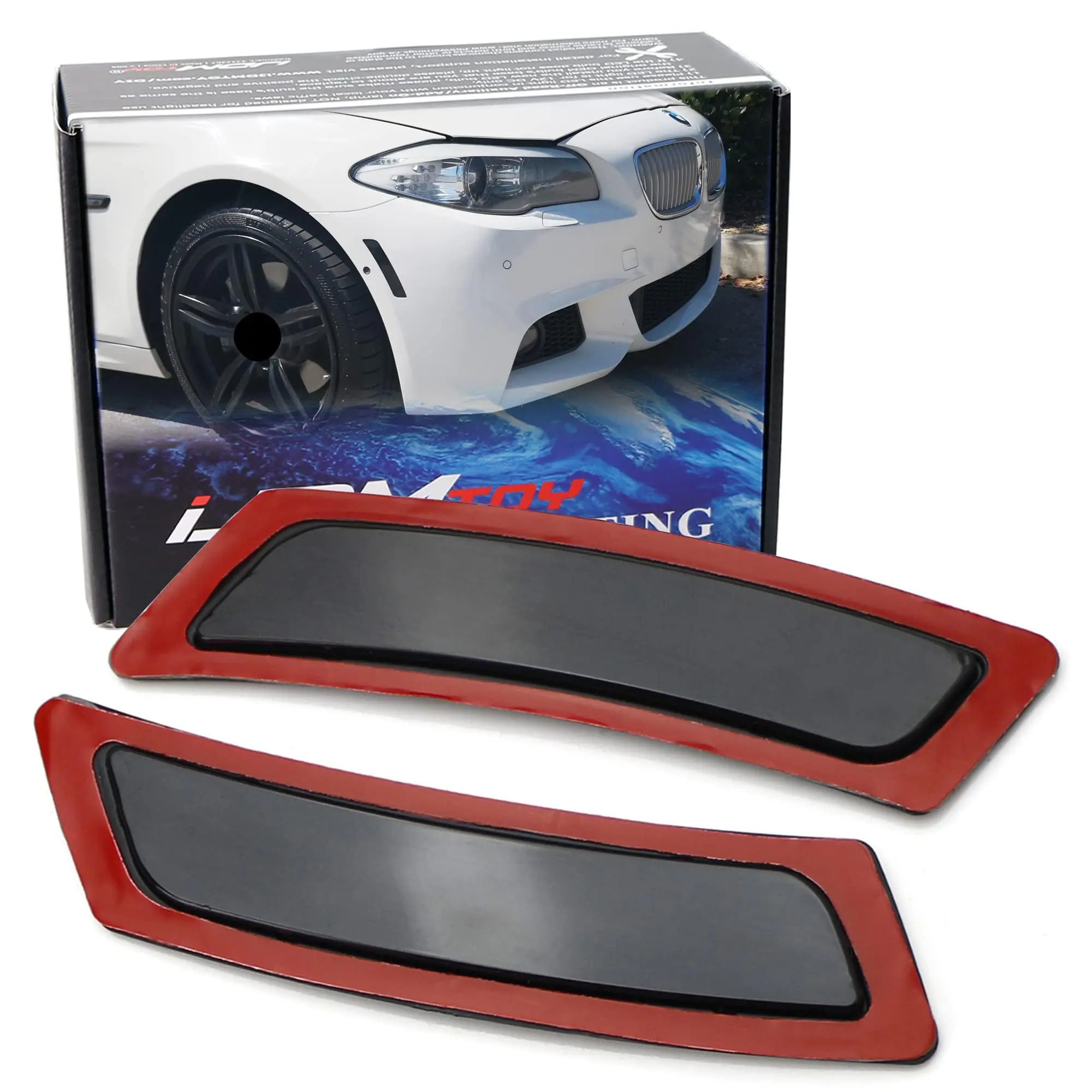 iJDMTOY Black Smoked Lens Front Bumper Side Markers For 2011-16 BMW F10/F11 5 Series 525i 528i 530i 535i 545i 550i M5
