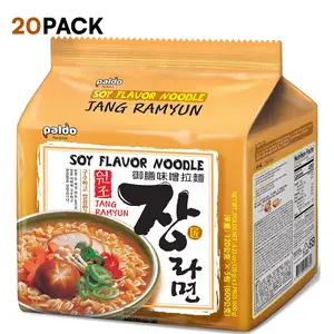 Paldo Fun & Yum Jang Ramen Mild Instant Noodles with Soup, Soy Flavored Broth, Savory Flavor Best Oriental Style Korean Ramyun, K-Food, 팔도 장라면 Family Pack, 120g (4.23 oz) x 20 Pack