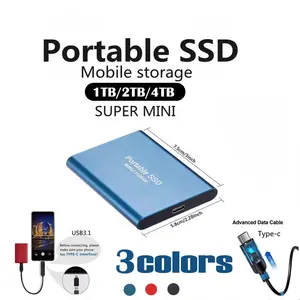 New Portable Hard Drive 1TB 2TB 4TB Solid Disk High Speed External Hard Disk USB3.1 Type-C Solid State Drive for PC/Phone/Loptop