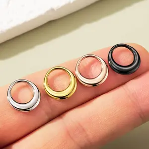 OUFER BODY JEWELRY 16G Unisex Geometric Chunky Bubble Hinged Segment Nose Ring - 316L Stainless Steel, High Polish Finish, Silver, Gold, Rose Gold, Black, Hinged Piercing Hoop, Men's Jewelry, Septum Daith Compatible Body Piercing Accessory