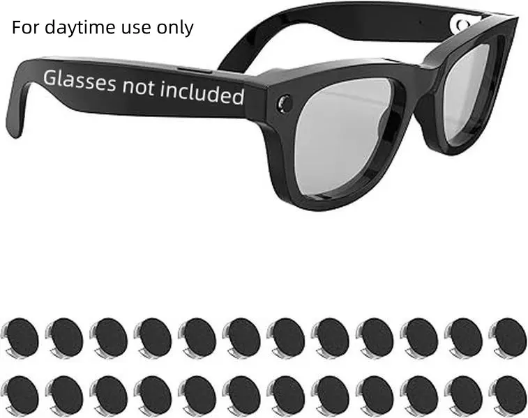24 Pcs Low-Tack Restickable LED Light Blocking Stickers, Compatible with Ray-Ban Meta Wayfarer/Skyler/Headliner (Gen 1) & Oakley Meta HSTN Smart Glasses, Discreet Look, Easy Installation, No Residue (Glasses Not Included)