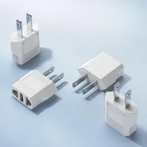 European to US Plug Adapter, EU to US Plug Adapter Converts 2-Prong Type A for Plugging in Type C,E,F,L,N Plugs, 660W 6A Max 110-250V Travel Plug for Europe to USA, White, 4-Pack
